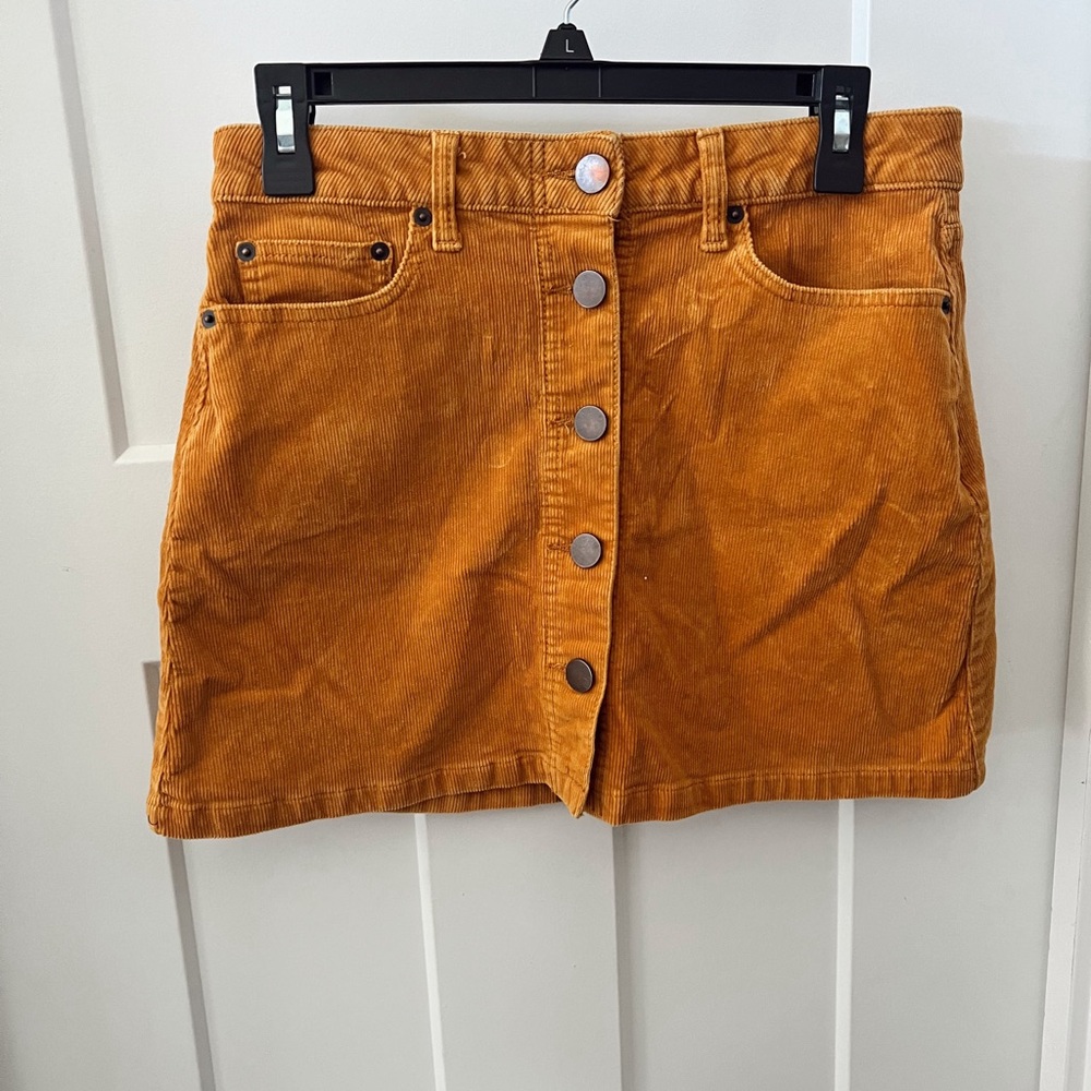NOBO High Rise Mustard Corduroy Skirt